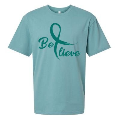 Cervical Cancer Fight Cancer Ribbon Sueded Cloud Jersey T-Shirt