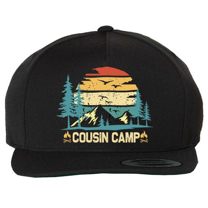 Cousin Camp Friends Summer Family Camping Vacation Vintage Wool Snapback Cap