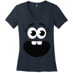 Creepy Carrots Face Teacher Halloween Costume Matching Women's V-Neck T-Shirt