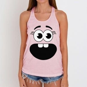 Creepy Carrots Face Teacher Halloween Costume Matching Women's Knotted Racerback Tank