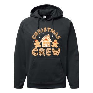 Christmas Crew Funny Holiday Gingerbread Man Performance Fleece Hoodie