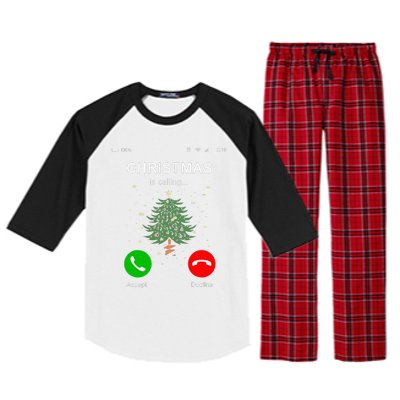 Christmas Calling  Funny Xmas Phone Christian Church Raglan Sleeve Pajama Set