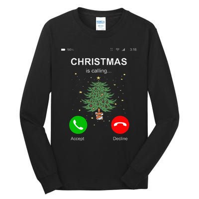 Christmas Calling  Funny Xmas Phone Christian Church Tall Long Sleeve T-Shirt