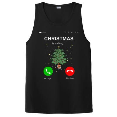 Christmas Calling  Funny Xmas Phone Christian Church PosiCharge Competitor Tank