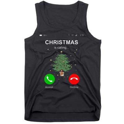 Christmas Calling  Funny Xmas Phone Christian Church Tank Top