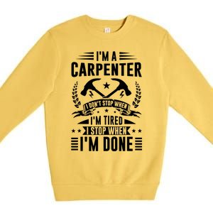 Cool Carpenter Funny Joiner Hard Work Woodworking Premium Crewneck Sweatshirt