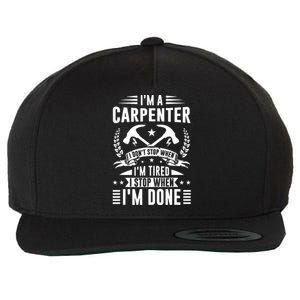 Cool Carpenter Funny Joiner Hard Work Woodworking Wool Snapback Cap