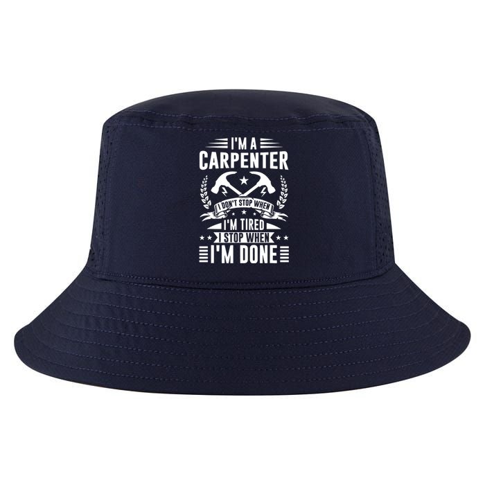 Cool Carpenter Funny Joiner Hard Work Woodworking Cool Comfort Performance Bucket Hat