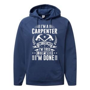 Cool Carpenter Funny Joiner Hard Work Woodworking Performance Fleece Hoodie