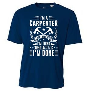 Cool Carpenter Funny Joiner Hard Work Woodworking Cooling Performance Crew T-Shirt