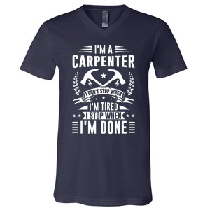 Cool Carpenter Funny Joiner Hard Work Woodworking V-Neck T-Shirt