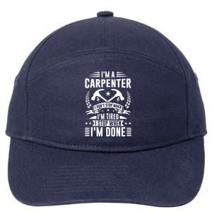 Cool Carpenter Funny Joiner Hard Work Woodworking 7-Panel Snapback Hat