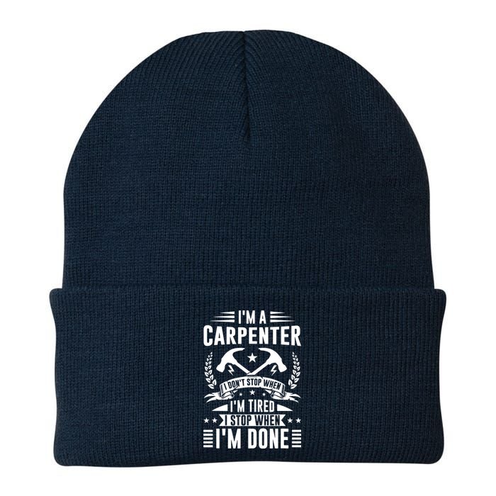 Cool Carpenter Funny Joiner Hard Work Woodworking Knit Cap Winter Beanie