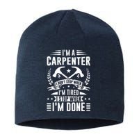 Cool Carpenter Funny Joiner Hard Work Woodworking Sustainable Beanie