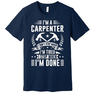 Cool Carpenter Funny Joiner Hard Work Woodworking Premium T-Shirt