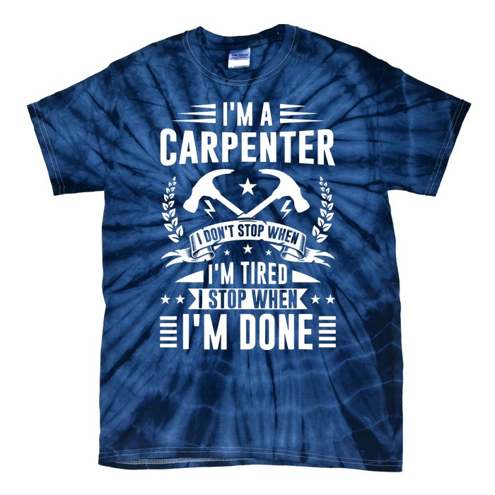 Cool Carpenter Funny Joiner Hard Work Woodworking Tie-Dye T-Shirt