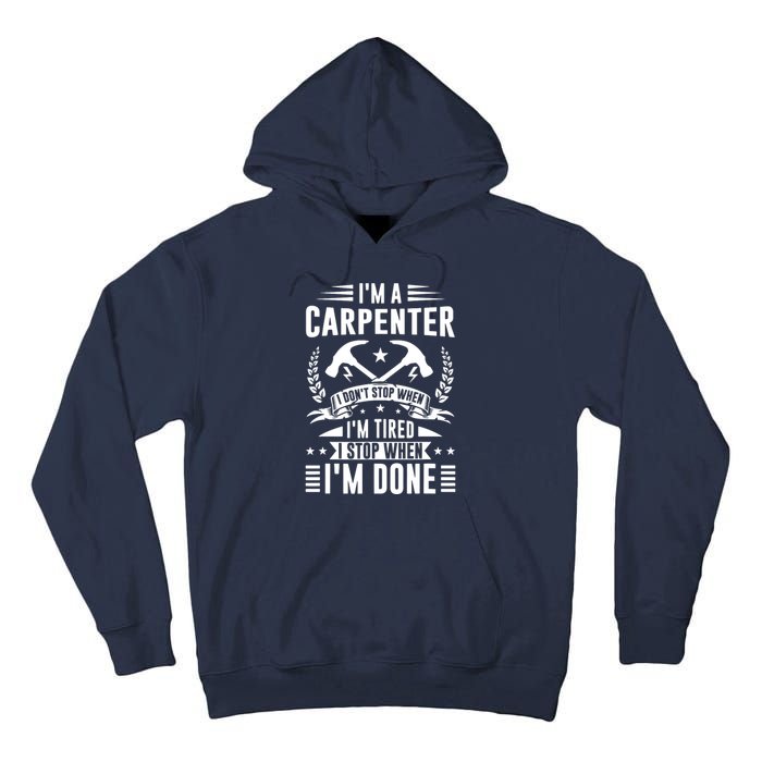 Cool Carpenter Funny Joiner Hard Work Woodworking Tall Hoodie