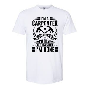 Cool Carpenter Funny Joiner Hard Work Woodworking Softstyle CVC T-Shirt