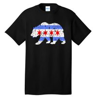 Chicago City Flag Distressed Bear Gift Tall T-Shirt