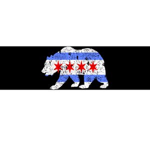 Chicago City Flag Distressed Bear Gift Bumper Sticker