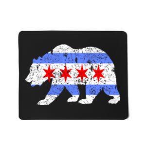 Chicago City Flag Distressed Bear Gift Mousepad