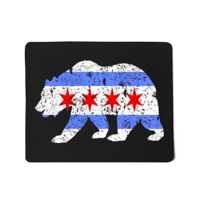 Chicago City Flag Distressed Bear Gift Mousepad