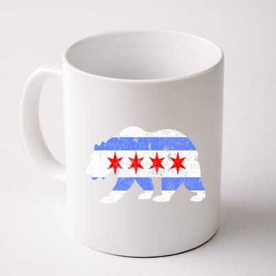 Chicago City Flag Distressed Bear Gift Coffee Mug