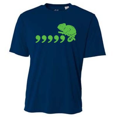 Comma Chameleon Funny Cooling Performance Crew T-Shirt