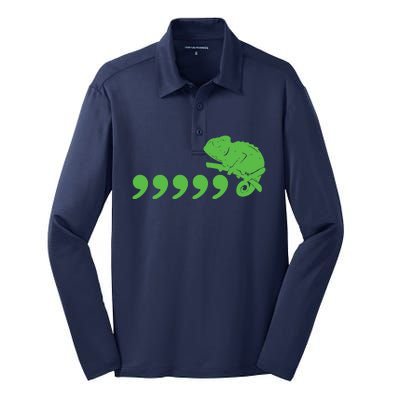 Comma Chameleon Funny Silk Touch Performance Long Sleeve Polo