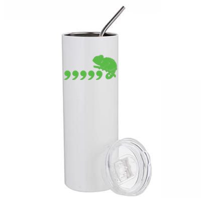 Comma Chameleon Funny Stainless Steel Tumbler