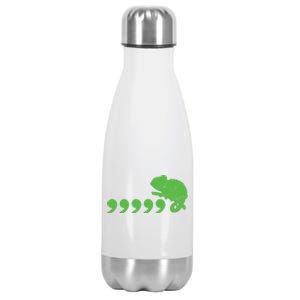 Comma Chameleon Funny Stainless Steel Insulated Water Bottle