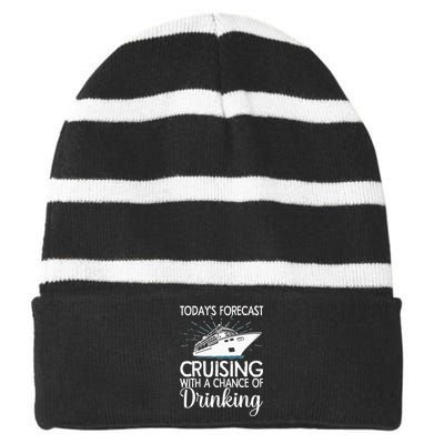 Cool Cruising For Family Cruise funny Vacation Lover Striped Beanie with Solid Band