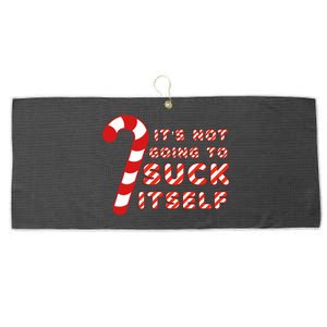 Candy Cane Funny Christmas Joke That WonT By Itself Great Gift Large Microfiber Waffle Golf Towel