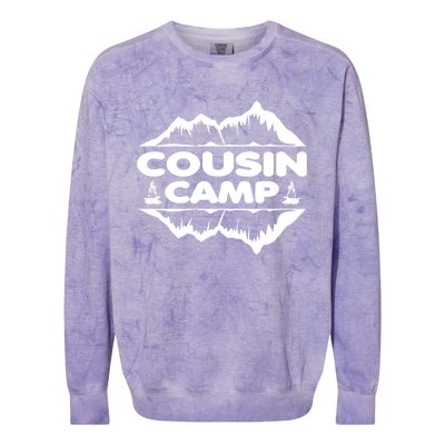 Cousin Camp Family Camping Summer Vacation Crew Family Trip Cool Gift Colorblast Crewneck Sweatshirt