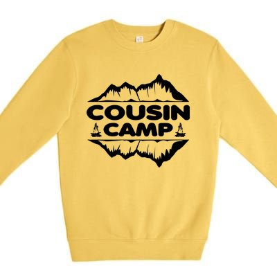 Cousin Camp Family Camping Summer Vacation Crew Family Trip Cool Gift Premium Crewneck Sweatshirt