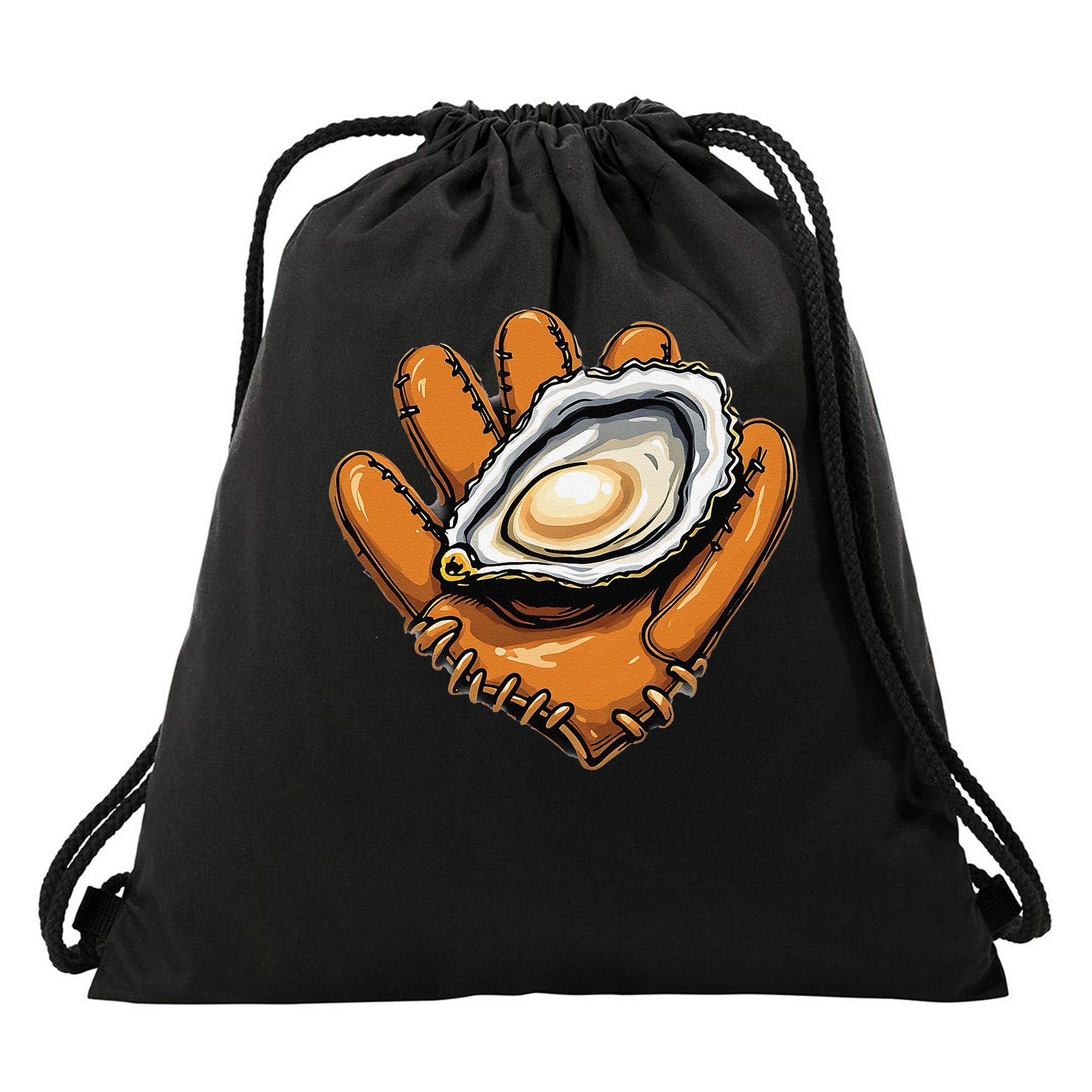 Chesapeake Catchers Funny Baseball Oyster Seafood Lovers Drawstring Bag