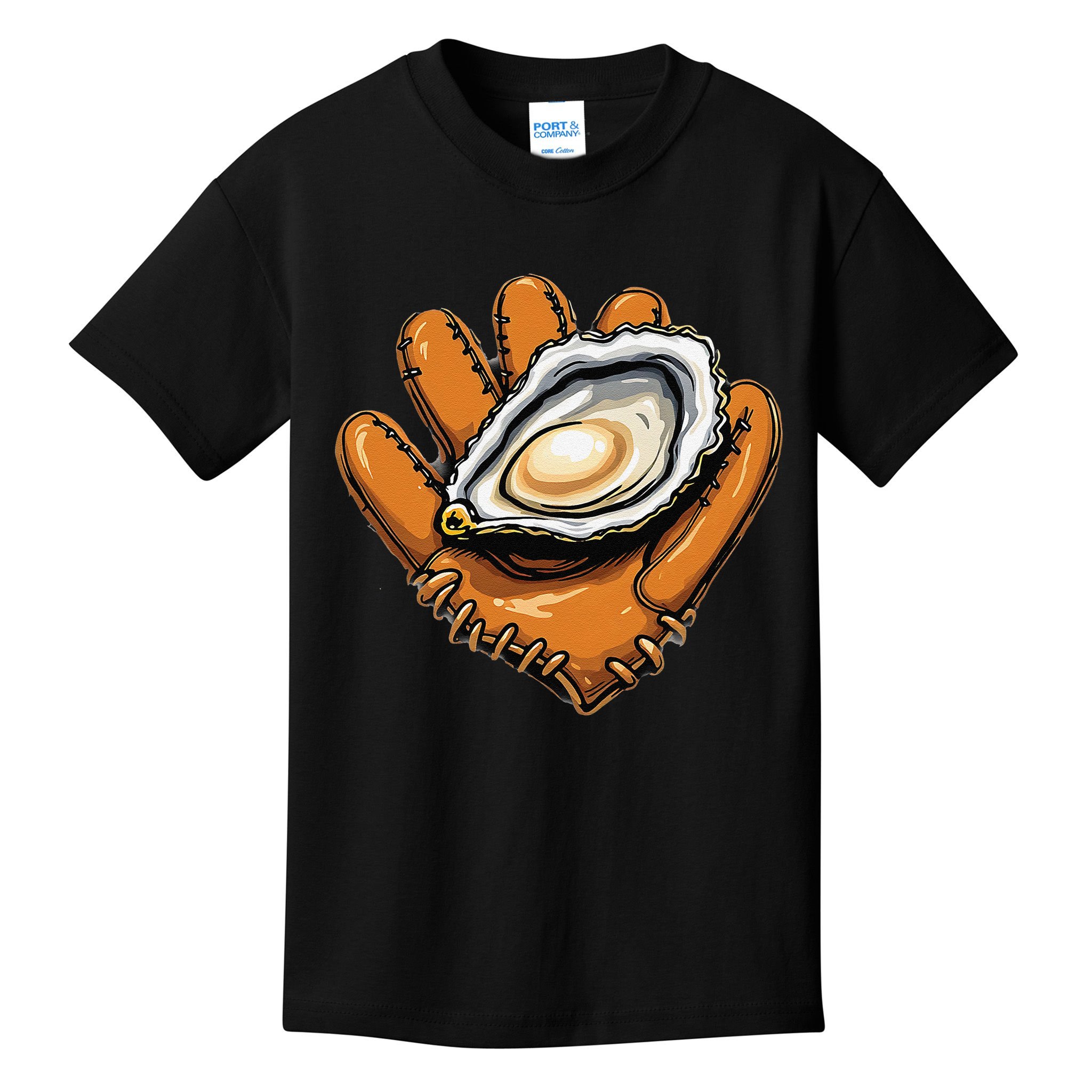 Chesapeake Catchers Funny Baseball Oyster Seafood Lovers Kids T-Shirt