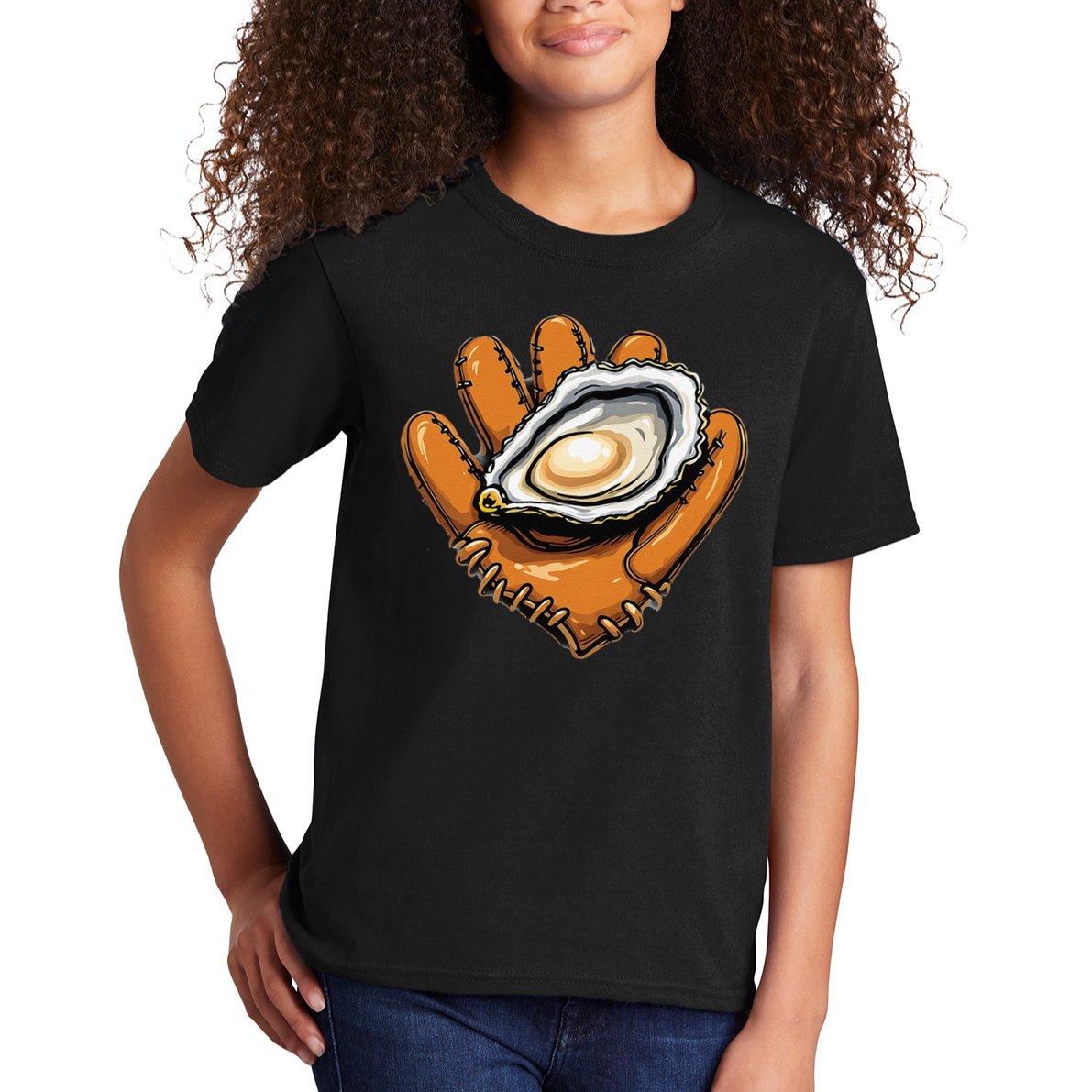 Chesapeake Catchers Funny Baseball Oyster Seafood Lovers Kids T-Shirt