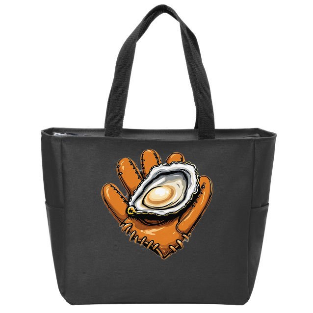 Chesapeake Catchers Funny Baseball Oyster Seafood Lovers Zip Tote Bag