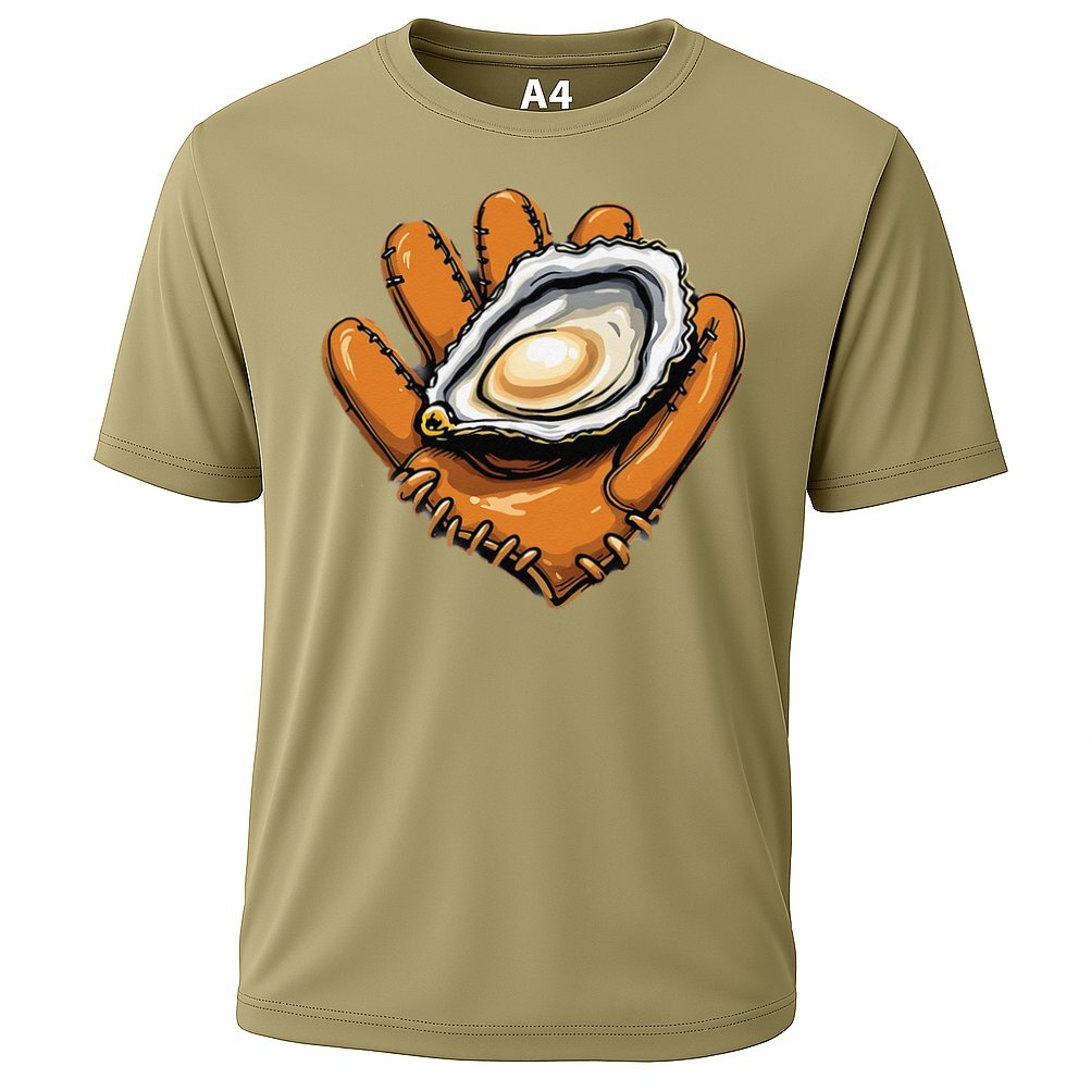 Chesapeake Catchers Funny Baseball Oyster Seafood Lovers Cooling Performance Crew T-Shirt