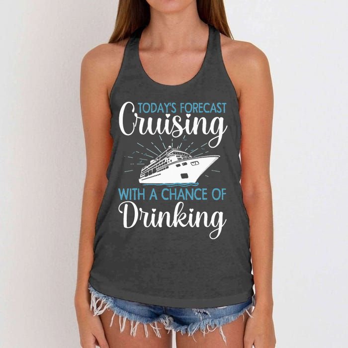 Cool Cruising For Family Cruise Vacation Lover Women's Knotted Racerback Tank