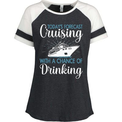 Cool Cruising For Family Cruise Vacation Lover Enza Ladies Jersey Colorblock Tee