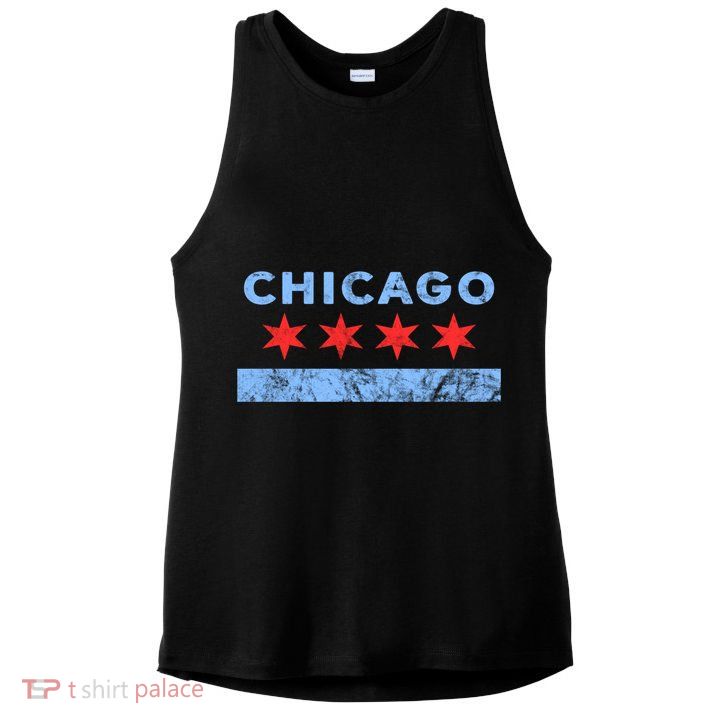 Chicago - Chicago Flag Sweatshirt Sweatshirt Ladies PosiCharge Tri-Blend Wicking Tank