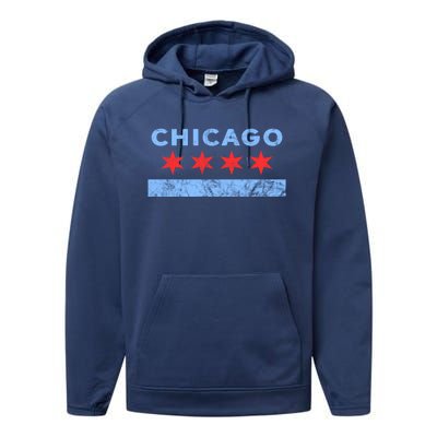 Chicago - Chicago Flag Sweatshirt Sweatshirt Performance Fleece Hoodie