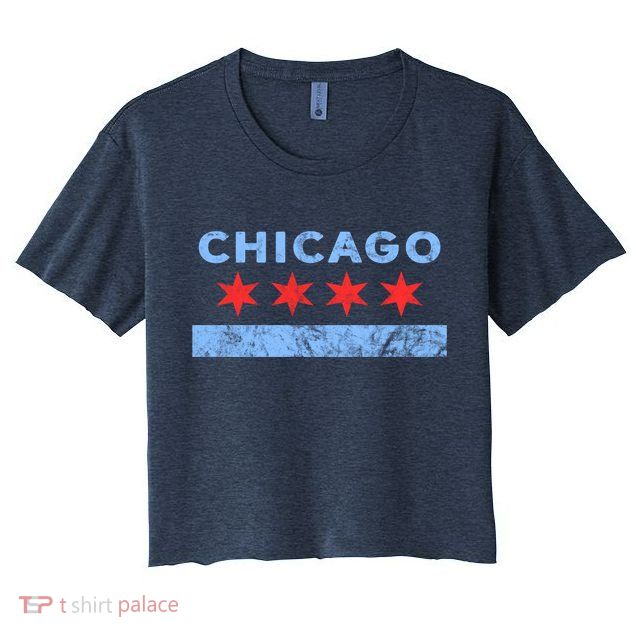 Chicago - Chicago Flag Sweatshirt Sweatshirt Crop Top