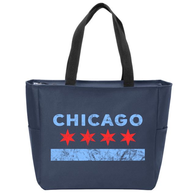 Chicago - Chicago Flag Sweatshirt Sweatshirt Zip Tote Bag