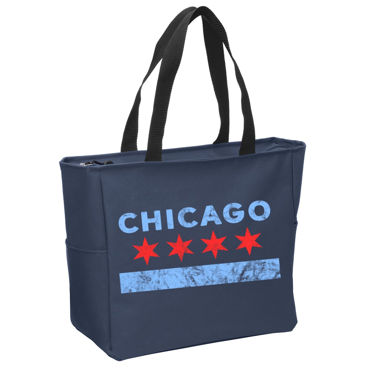 Chicago - Chicago Flag Sweatshirt Sweatshirt Zip Tote Bag