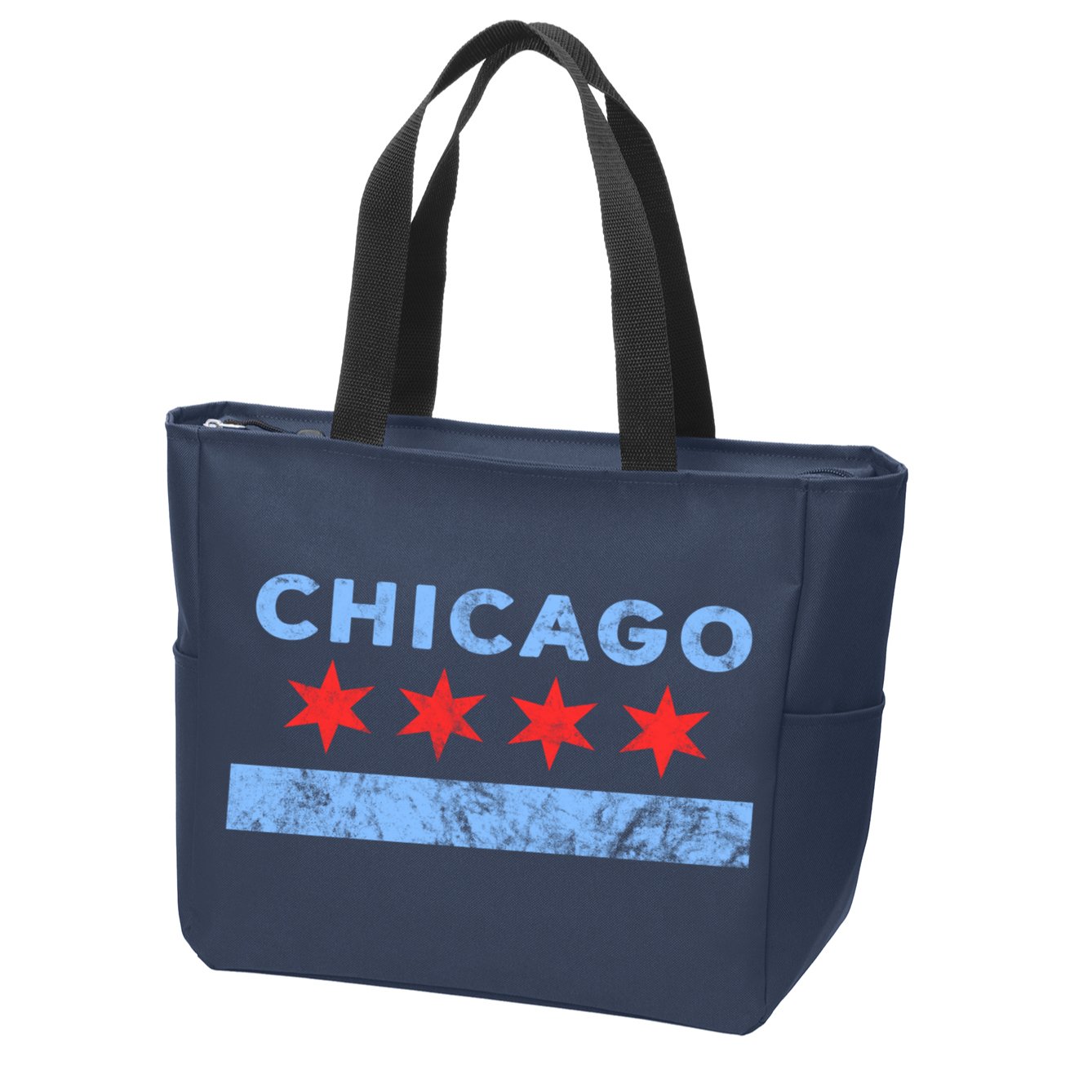 Chicago - Chicago Flag Sweatshirt Sweatshirt Zip Tote Bag