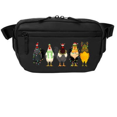 Christmas Chickens Funny Chicks Xmas Lights Cat Santa Hat Gift Crossbody Pack