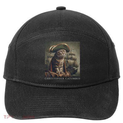 Christopher Catumbus Funny Cat Art History For Cat Lovers 7-Panel Snapback Hat